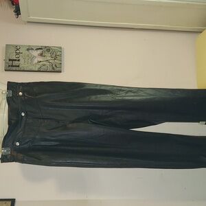 DO+BE  Faux Leather Black Straight Leg Pants New York & Company